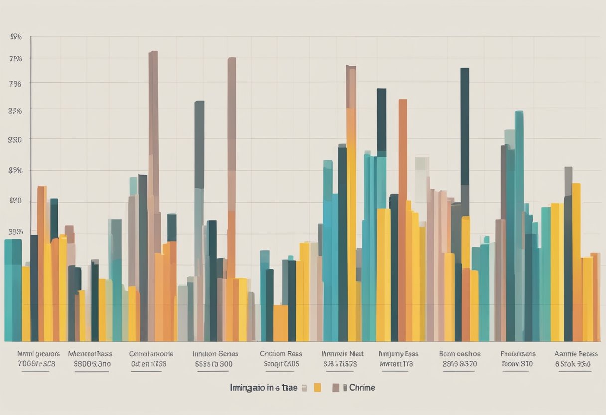 Un graphique à barres comparant les taux d'immigration aux taux de criminalité au fil du temps